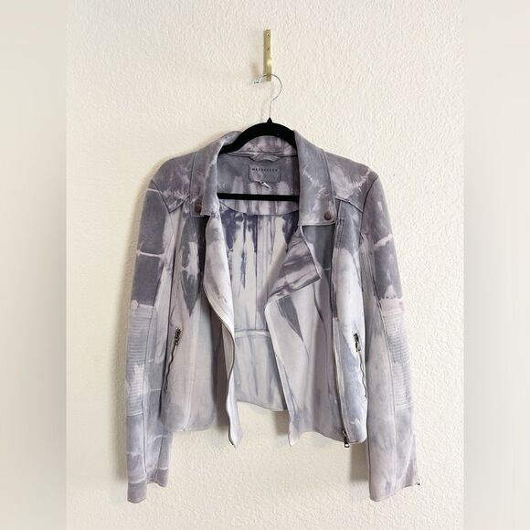 Anthropologie Jackets & Coats Marrakech gray faux suede Moto biker Jacket. - Picture 2 of 9